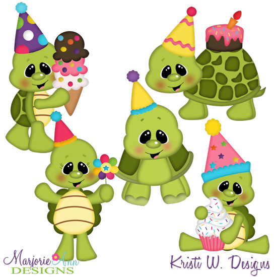 Birthday Turtles SVG Cutting Files Includes Clipart - Click Image to Close